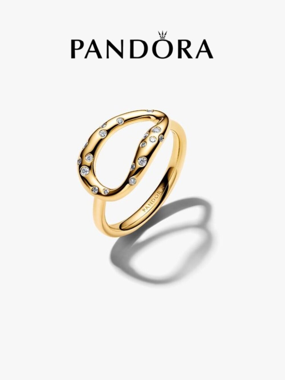 Pandora Organically Shaped Stone-Set Statement Ring